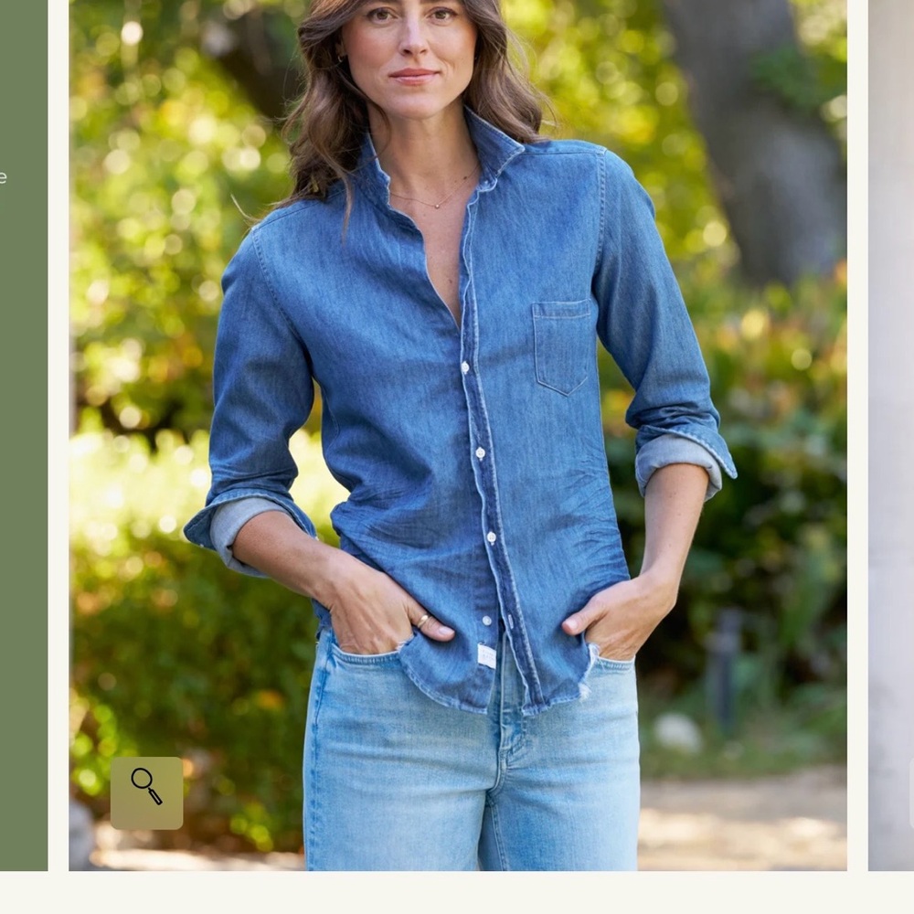 Frank&Eileen BARRY Tailored Button-Up Shirt Medium blue